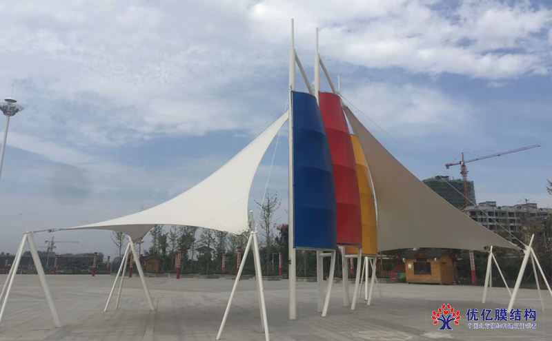 彩色张拉膜景观棚