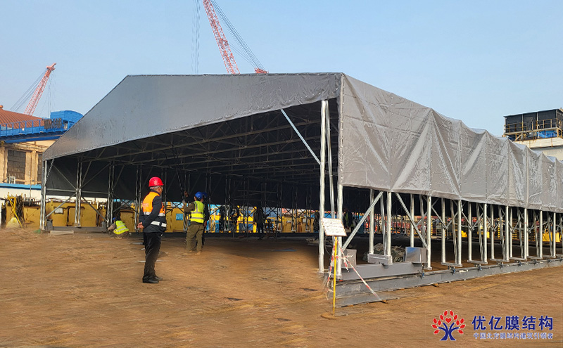 工业级膜结构电动伸缩系统 —— 智能覆盖·高效防护·按需伸缩