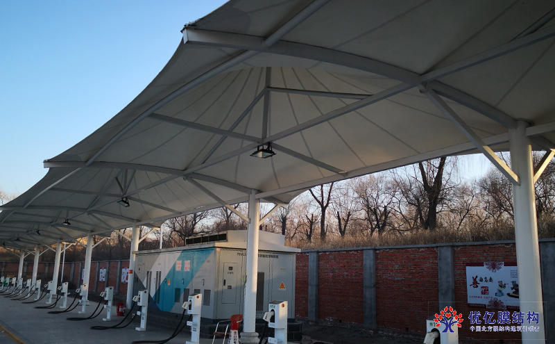 营口鲅鱼圈膜结构充电桩雨棚