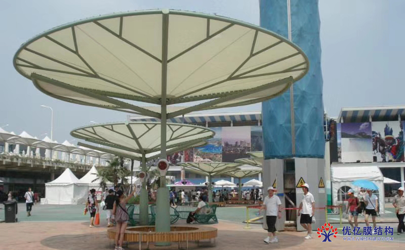 园林景观骨架式张拉膜案例分享