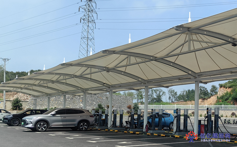 葫蘆島膜結(jié)構(gòu)充電樁雨棚