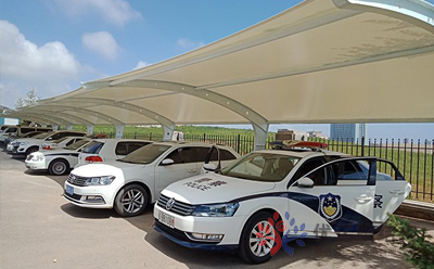 大连城郊检察院900平膜结构车棚工程