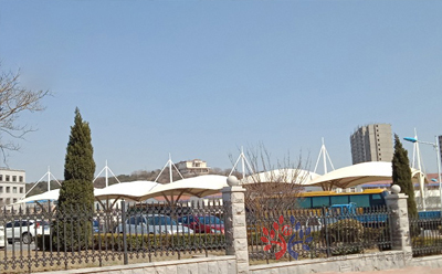 大连监狱办公区大客车膜结构停车棚工程